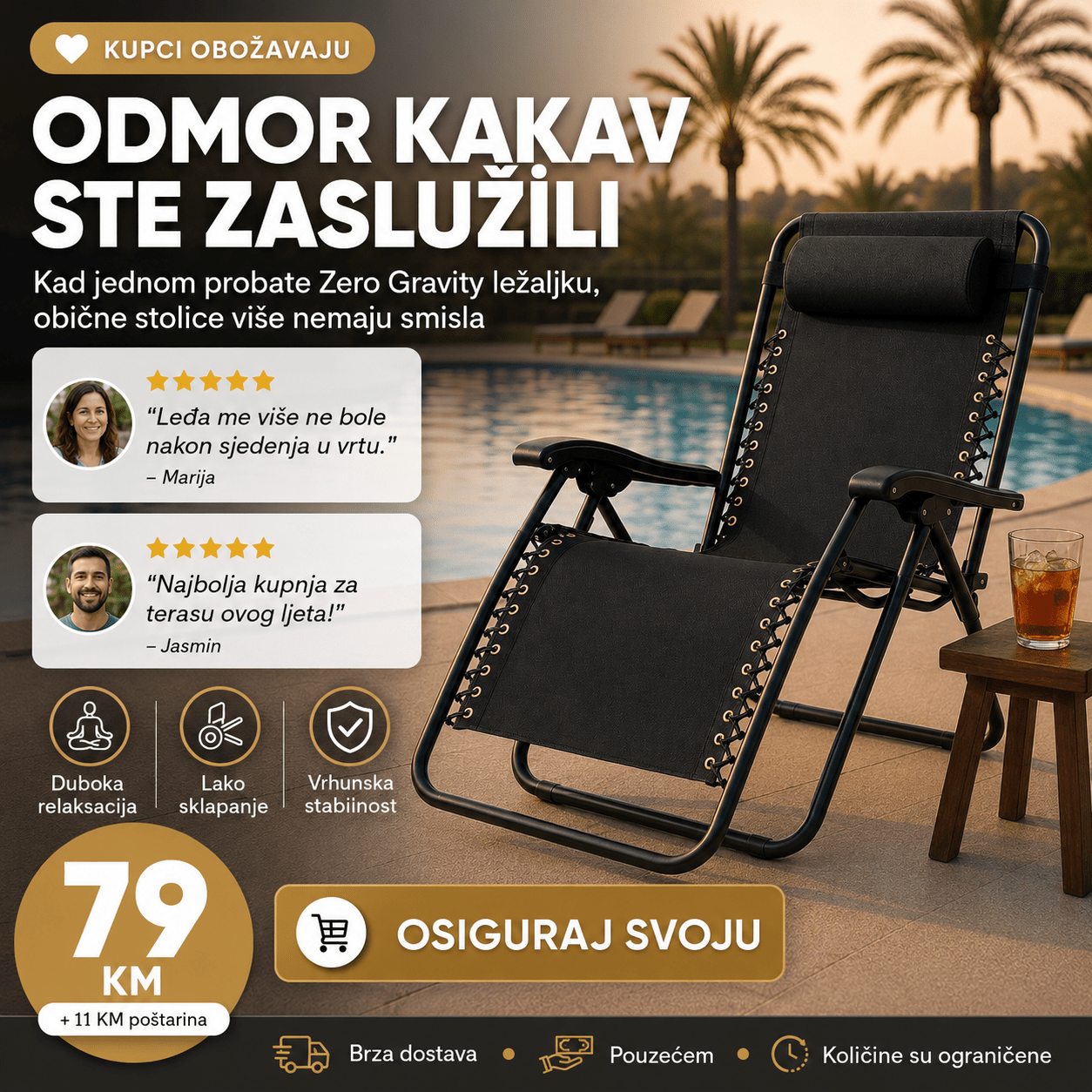 Sklopiva stolica ležaljka – – – slika 2