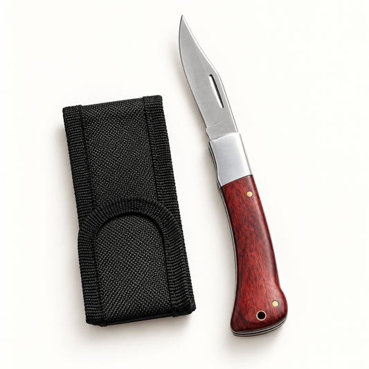 Sklopivi nož s crveno-smeđom drškom – 26 cm – Sklopivi nož 26 cm crveno-smeđi – – slika 1