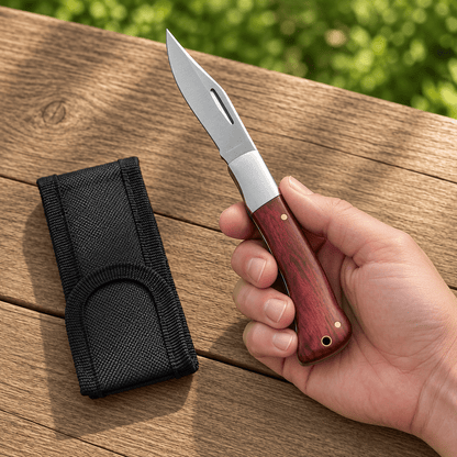 Sklopivi nož s crveno-smeđom drškom – 26 cm – Sklopivi nož 26 cm crveno-smeđi – – slika 3