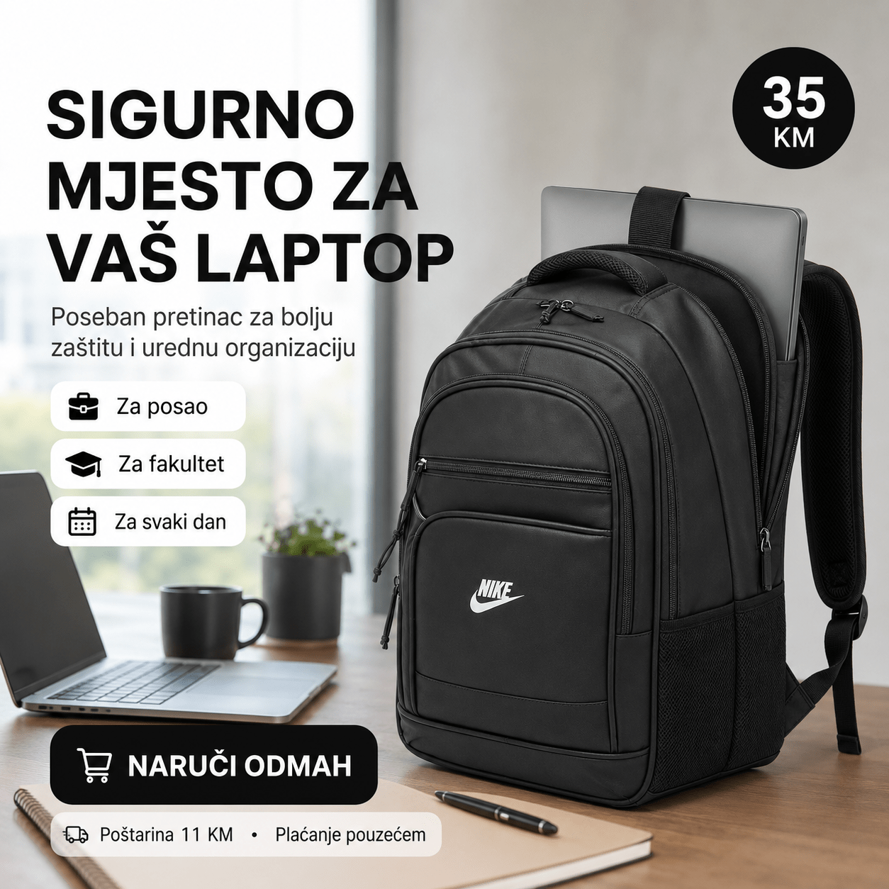 Školski i Poslovni Ruksak za Laptop – – – slika 3