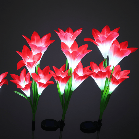 Solarna Baštenska Svjetla Ljiljan – Baštenska rasvjeta – Crvena Univerzalna – slika 1