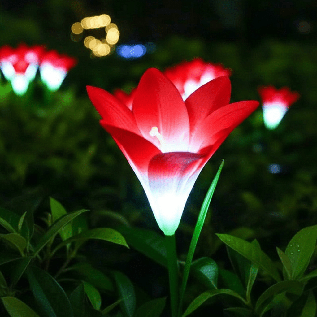 Solarna Baštenska Svjetla Ljiljan – Baštenska rasvjeta – Crvena Univerzalna – slika 4