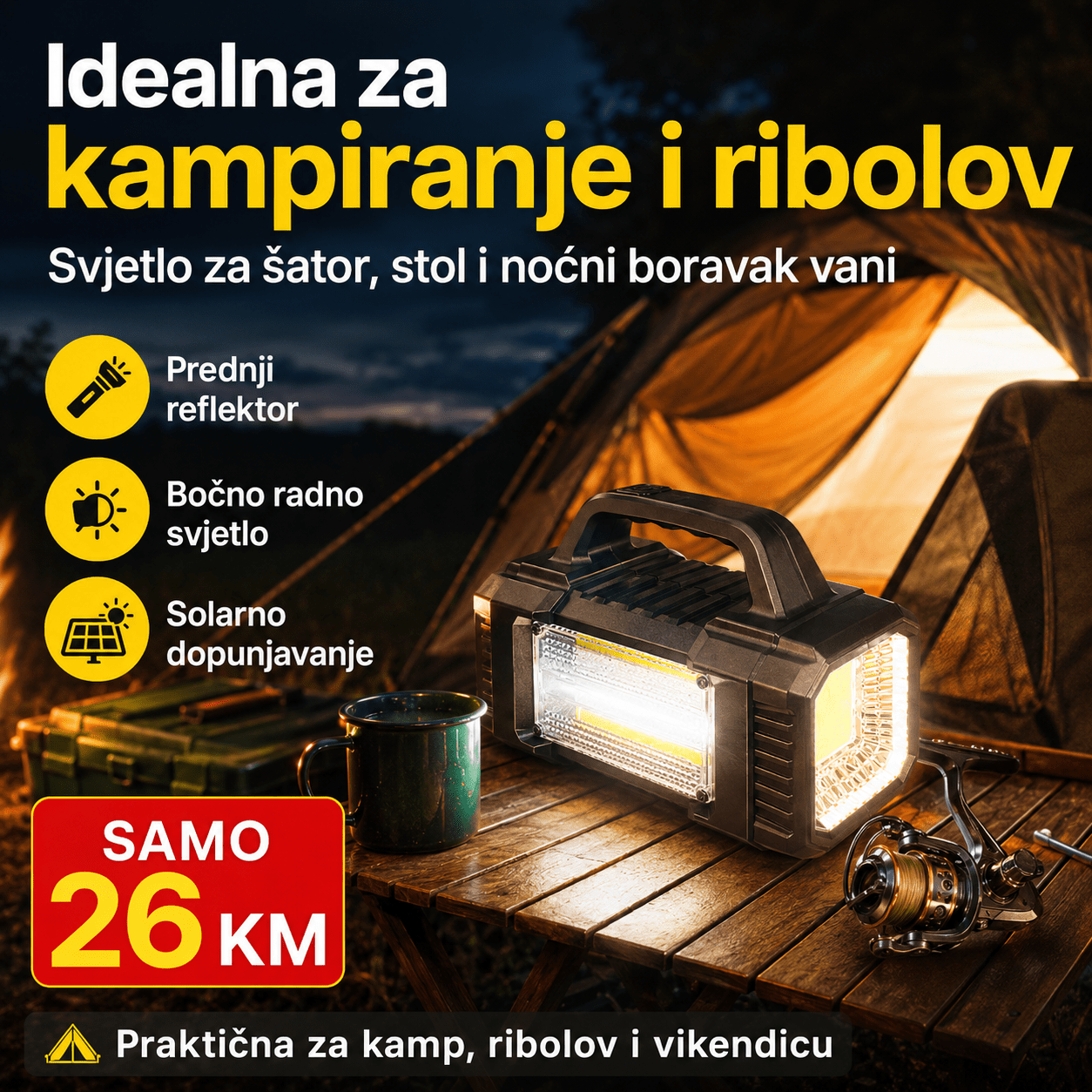 Solarna LED Ručna Svjetiljka – – – slika 1