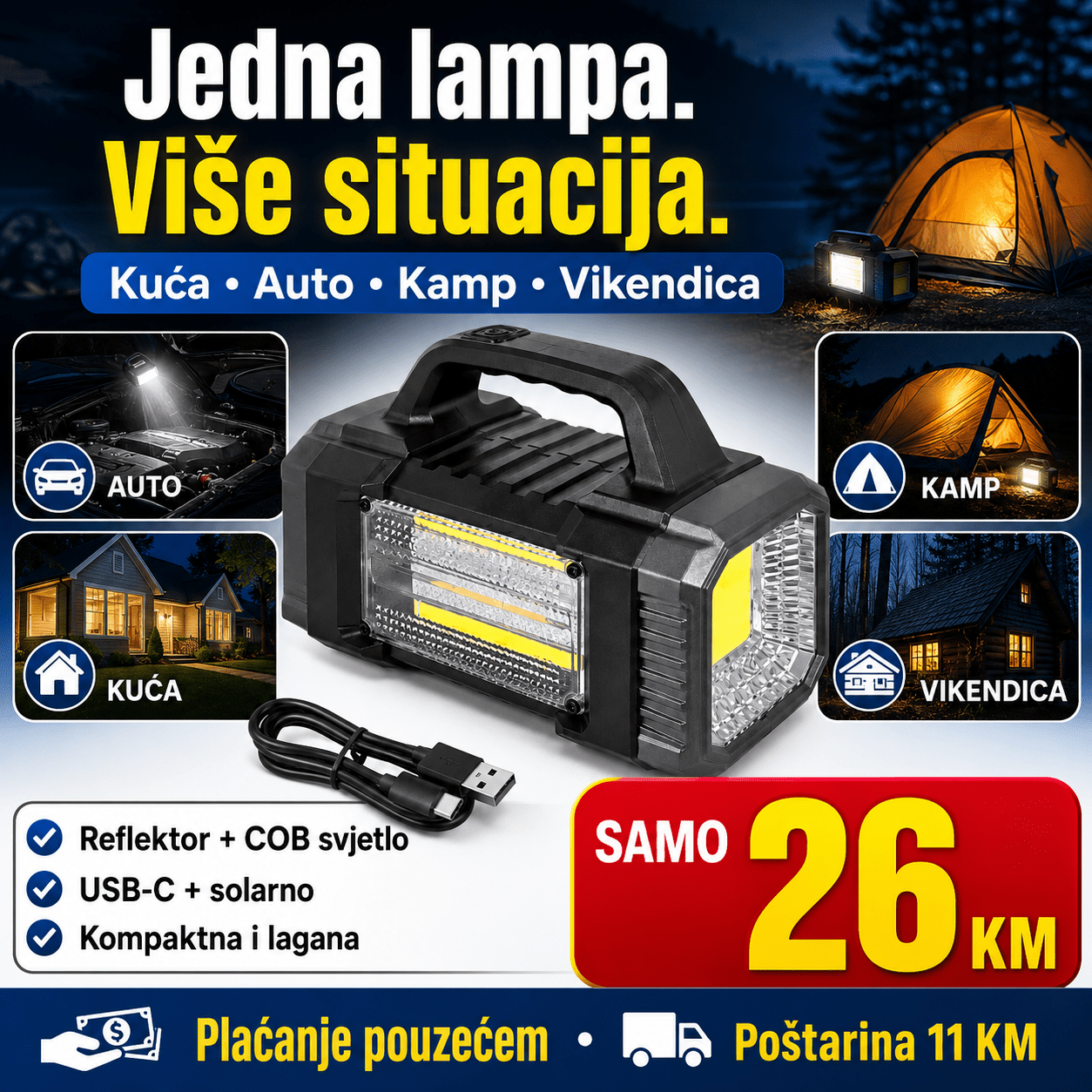 Solarna LED Ručna Svjetiljka – – – slika 5