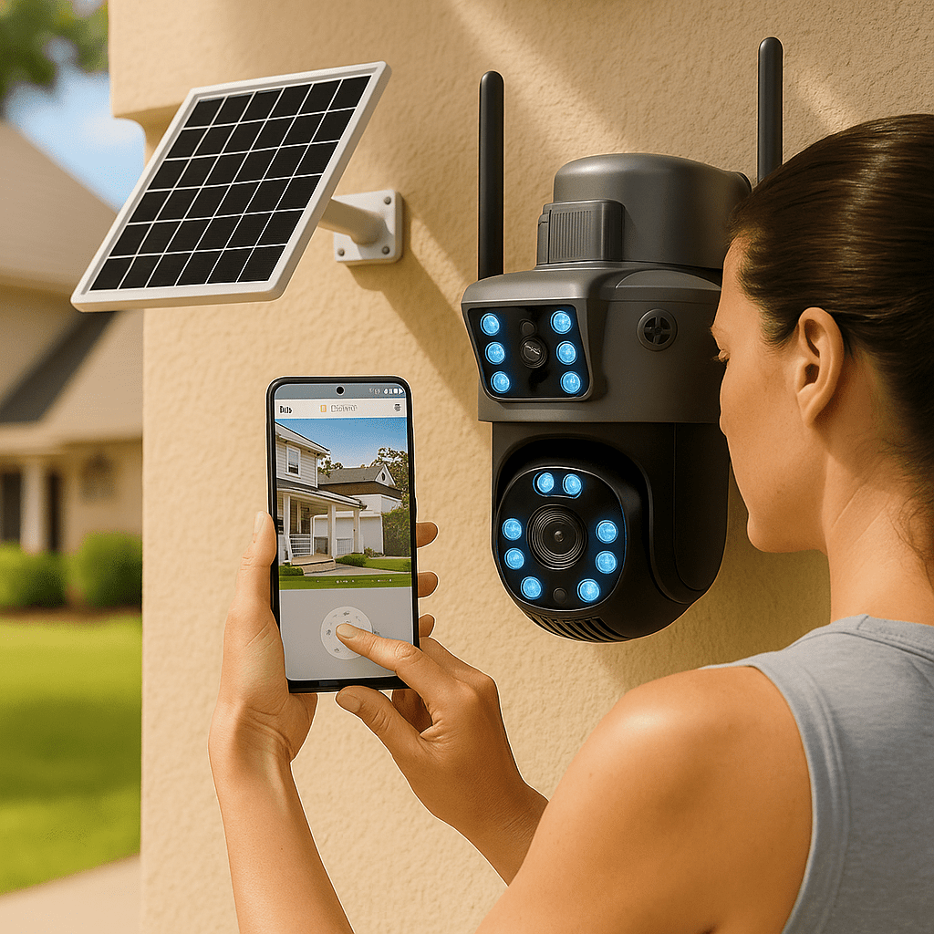Solarna Sigurnosna Kamera s Dvostrukim Zaslonom - SAMO KLIKNI