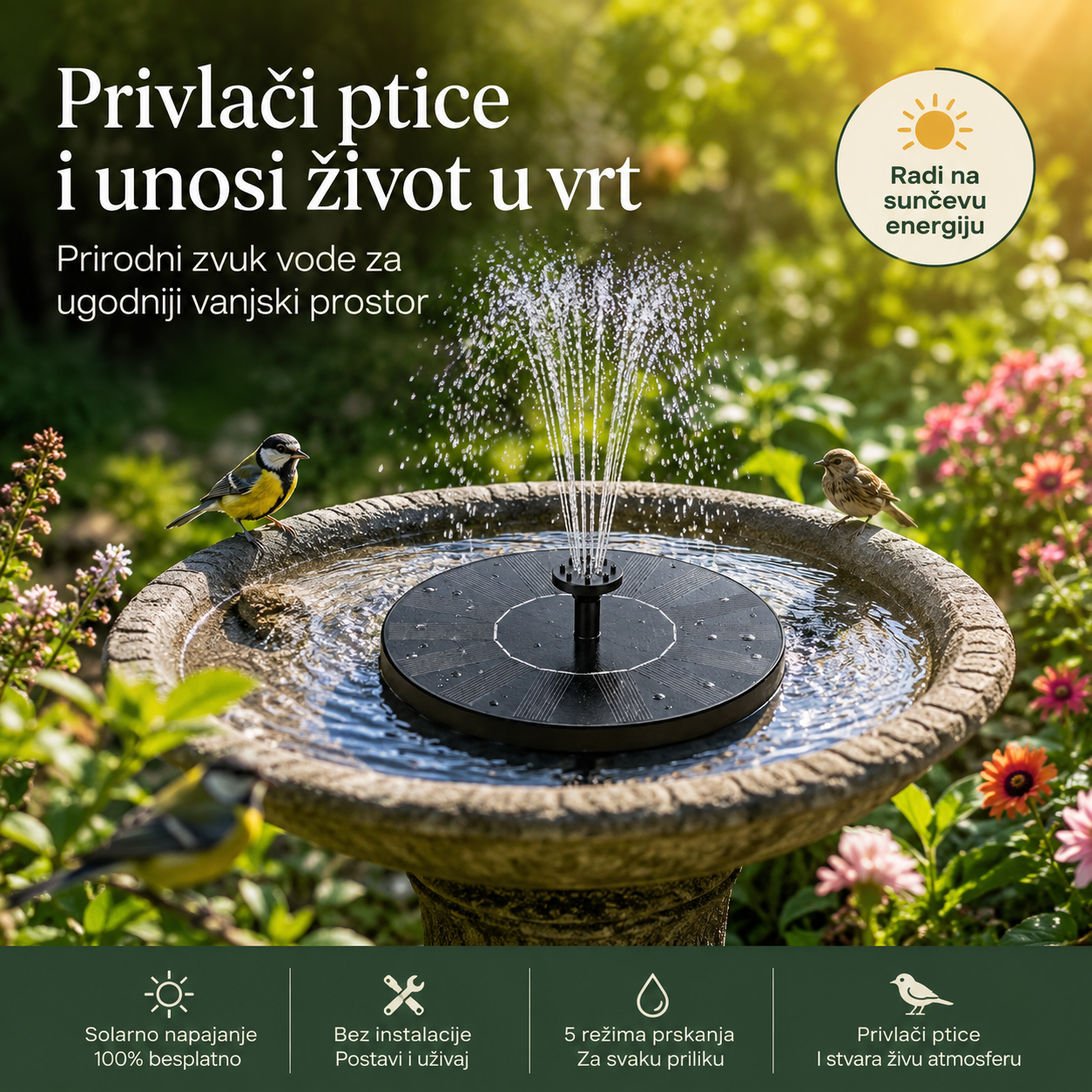 Solarna Vrtna Fontana – – 1.Komad – slika 5