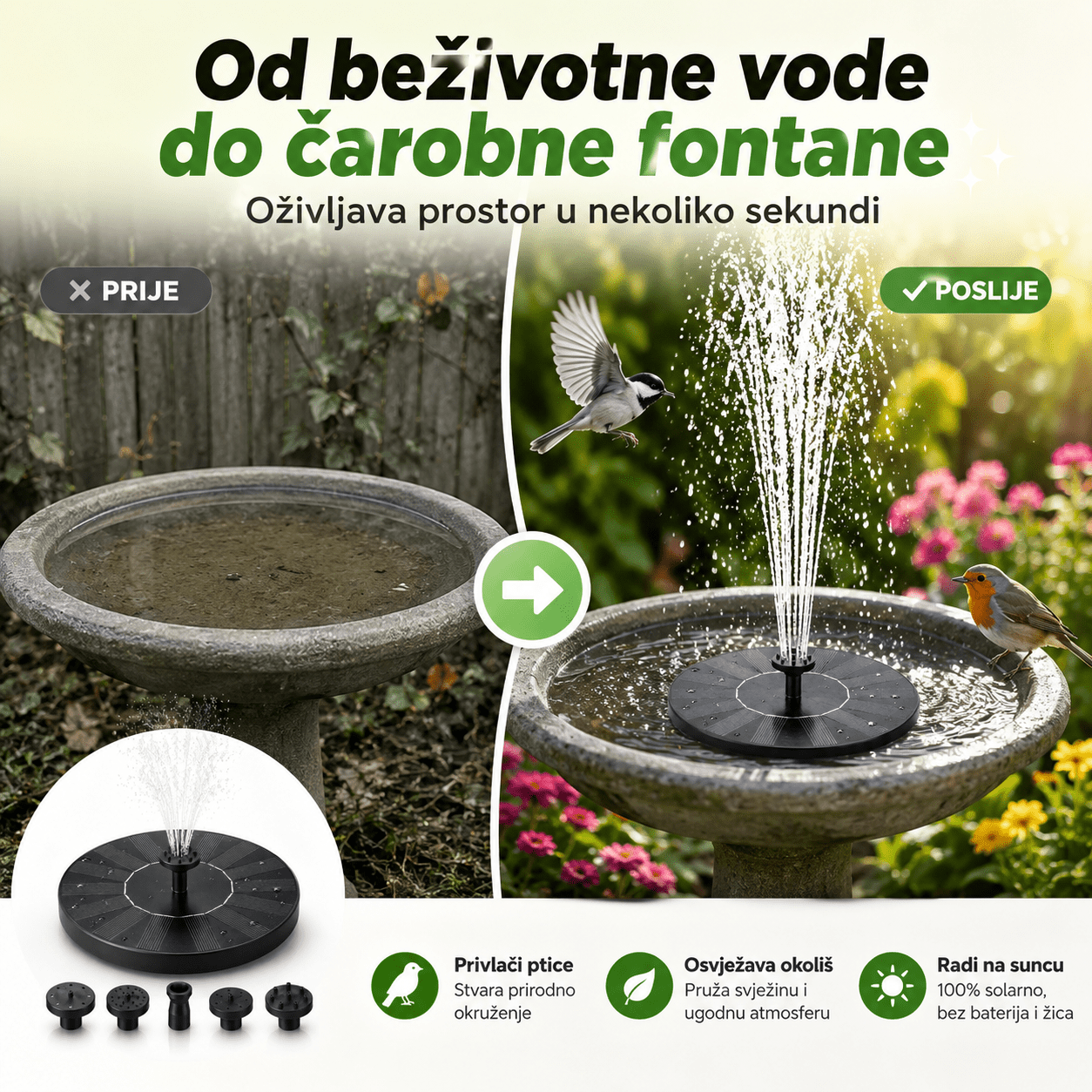 Solarna Vrtna Fontana – – 1.Komad – slika 7