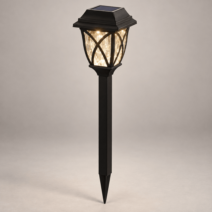 Solarna vrtna lampa 834-120 s ukrasnom X rešetkom