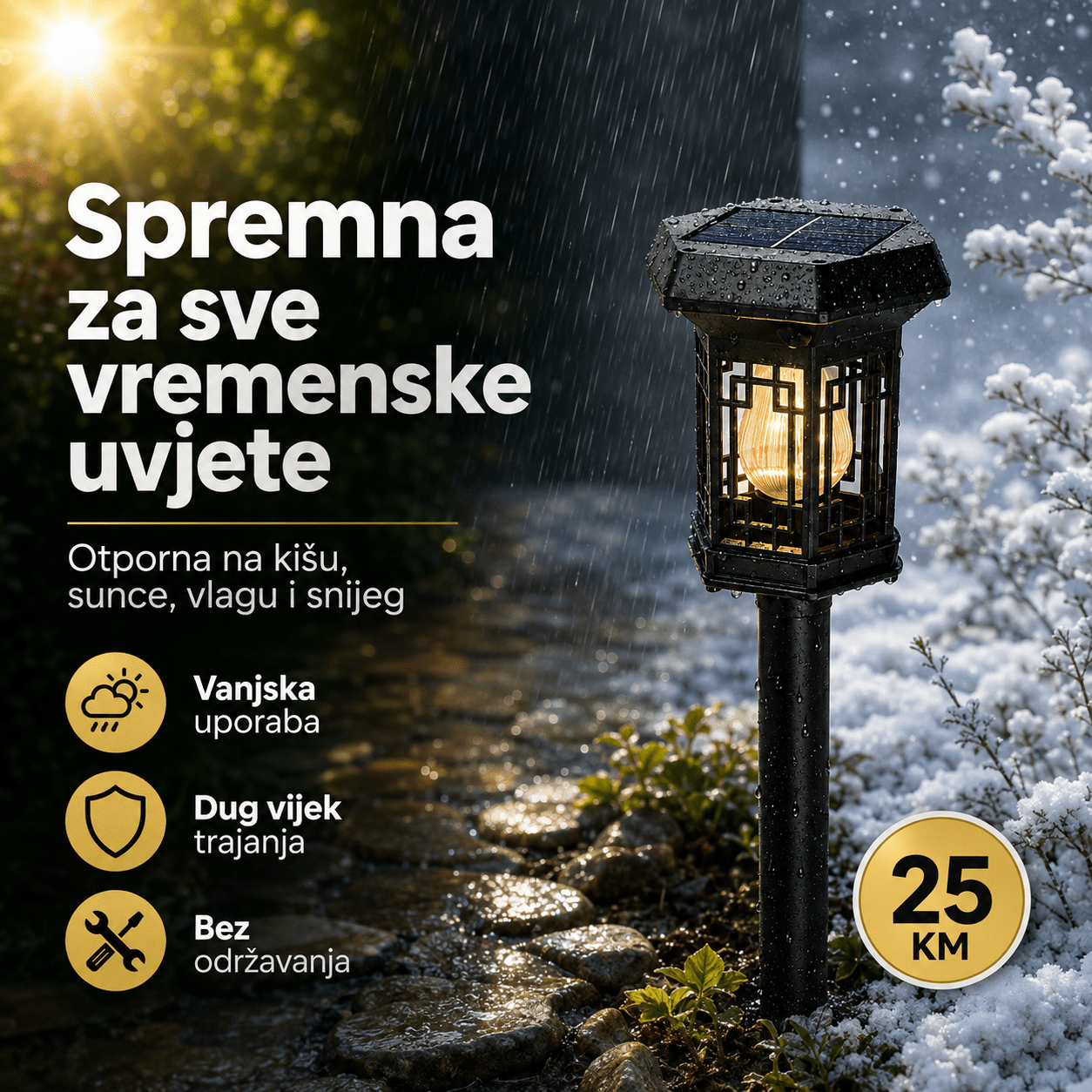 Solarna Vrtna LED Svjetiljka – – – slika 4