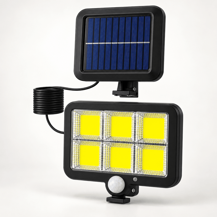 Solarna zidna lampa F120 sa šest COB sekcija i panelom