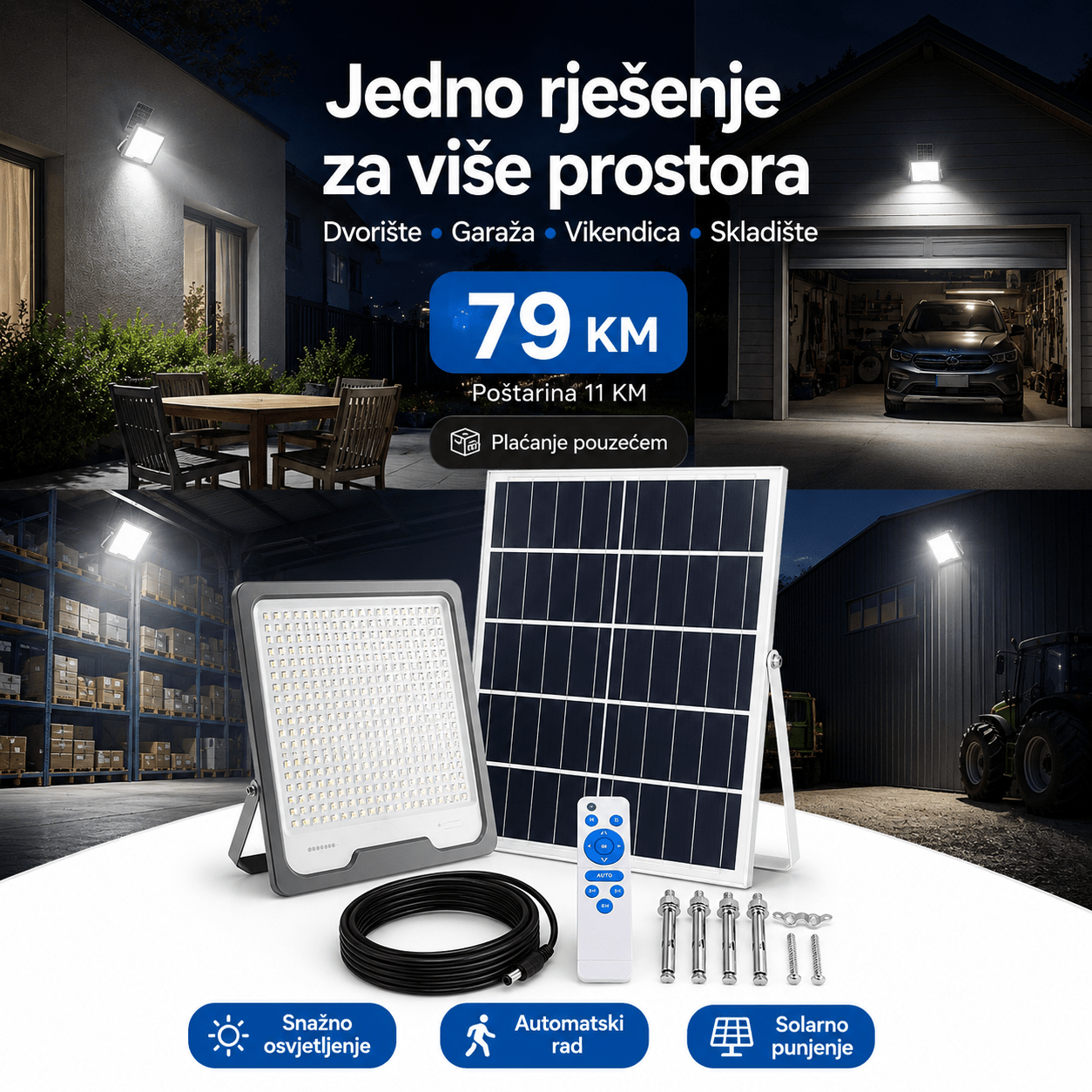 Solarni LED Reflektor s Odvojenim Solarnim Panelom – – – slika 7