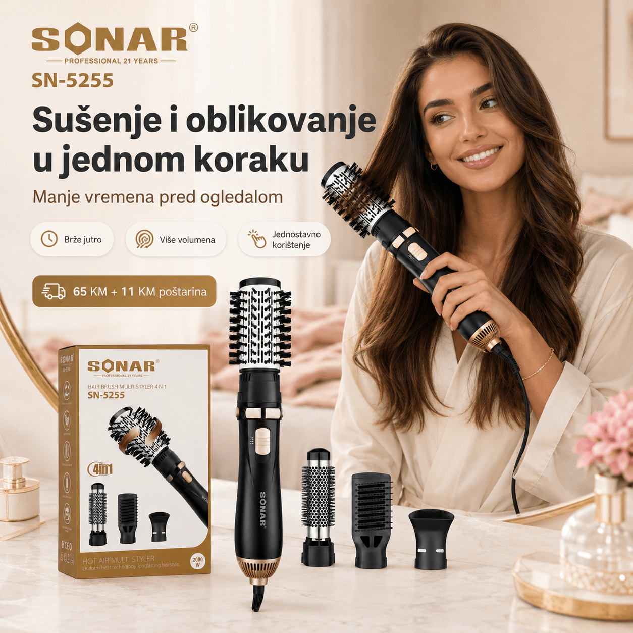 Sonar 4 U 1 Četka Za Kosu – – – slika 3