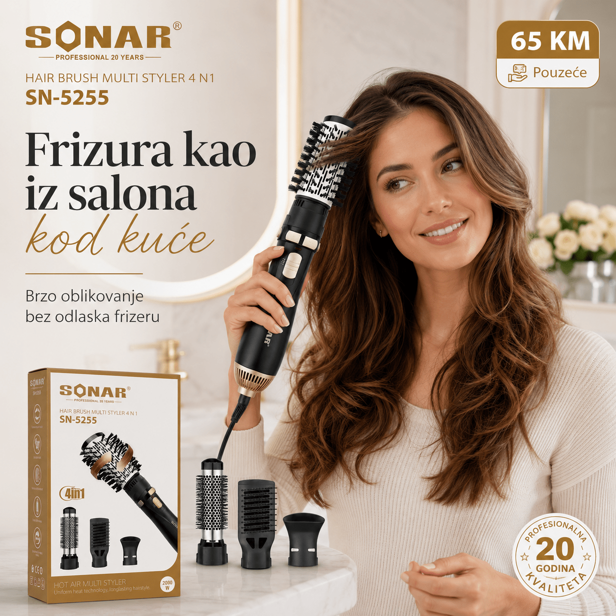 Sonar 4 U 1 Četka Za Kosu – – – slika 4