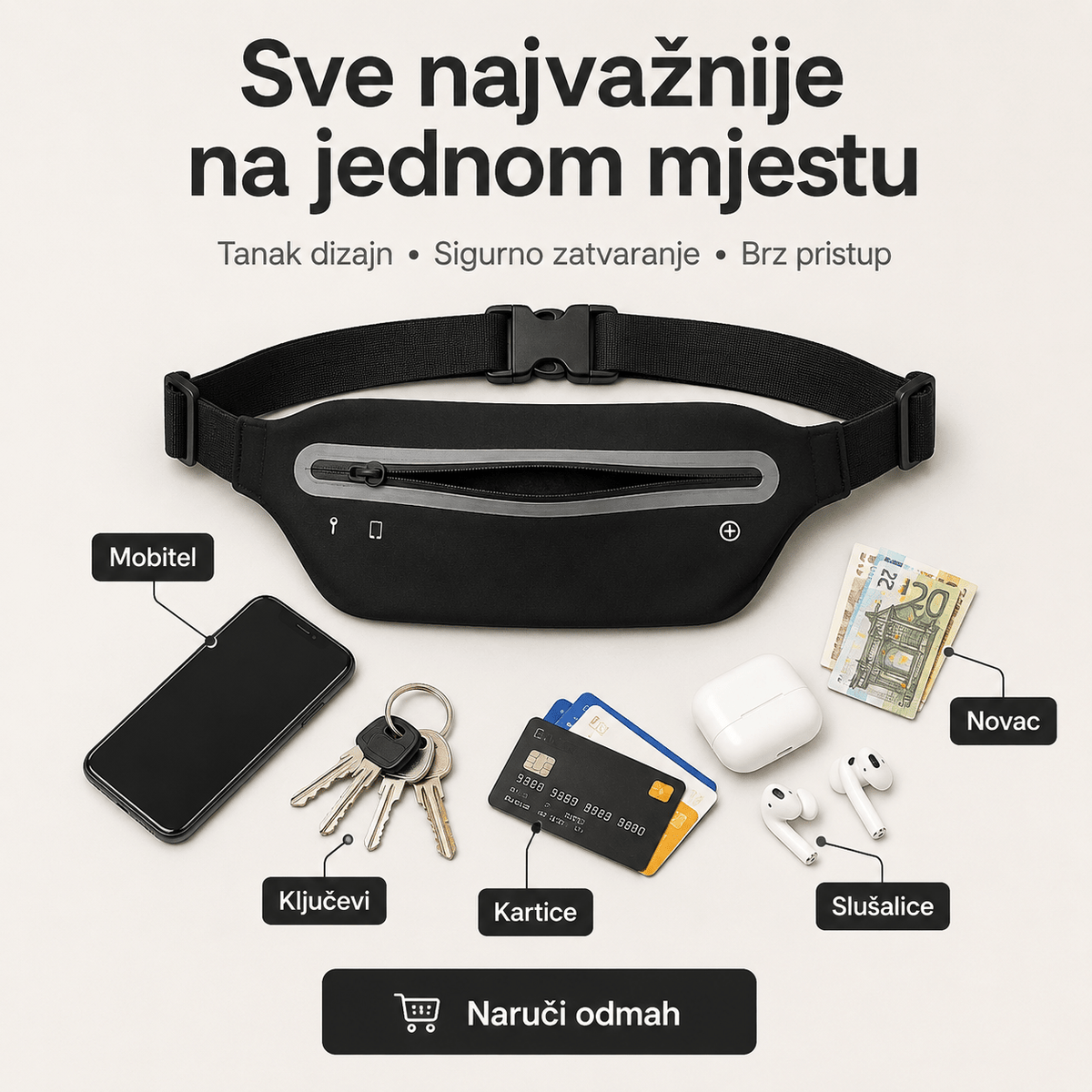Sportski Pojas za Trčanje – – Narančasta – slika 7