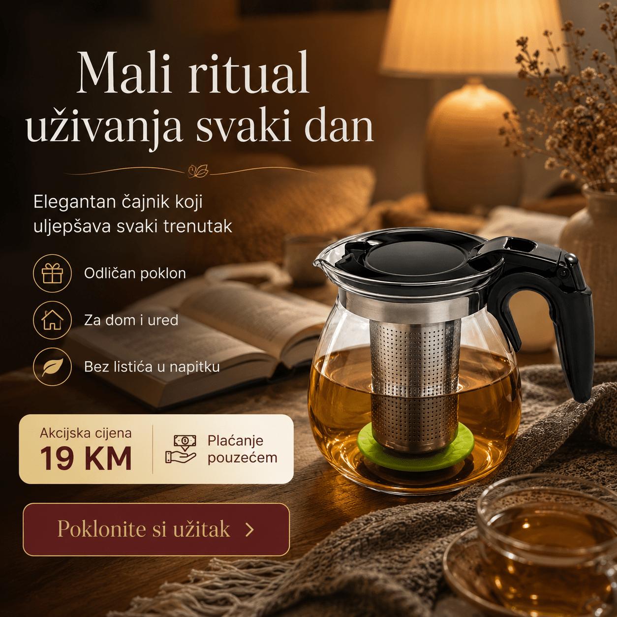 Stakleni Čajnik 1100 ml – – – slika 3