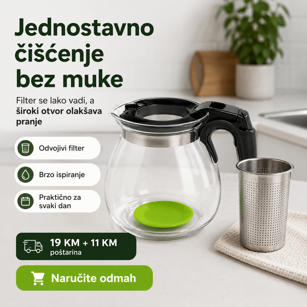 Stakleni Čajnik 1100 ml – – – slika 4