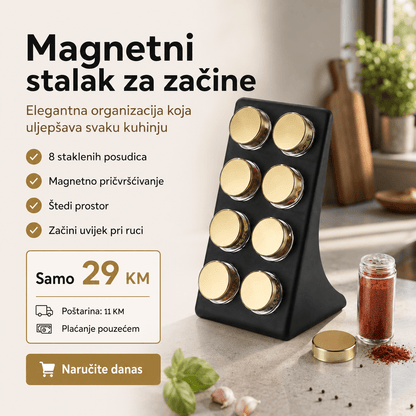 Stalak za začine s 8 staklenih posudica – – – slika 3