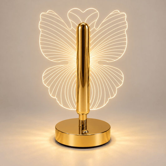 Stolna lampa Leptir 6018C u zlatnom tonu – Stolne lampe s motivom leptira – – slika 1