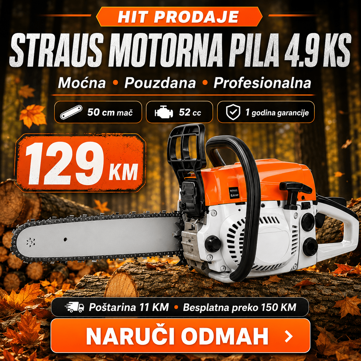 Straus motorna pila 4.9 KS – – – slika 3