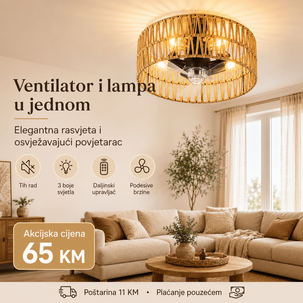 Stropna Ventilator Lampa – – – slika 6