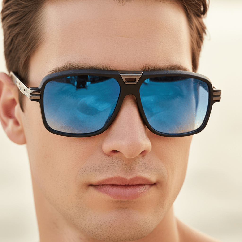 Sunčane Naočale s Plavim Lećama – Naočale – Crni okvir, Plave leće – slika 2