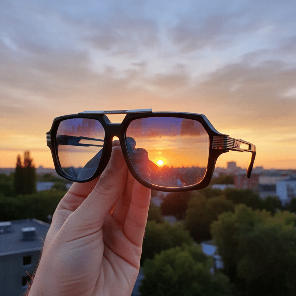 Sunčane Naočale s Plavim Staklima – Sunčane Naočale – Crna/Plava Gradient – slika 3