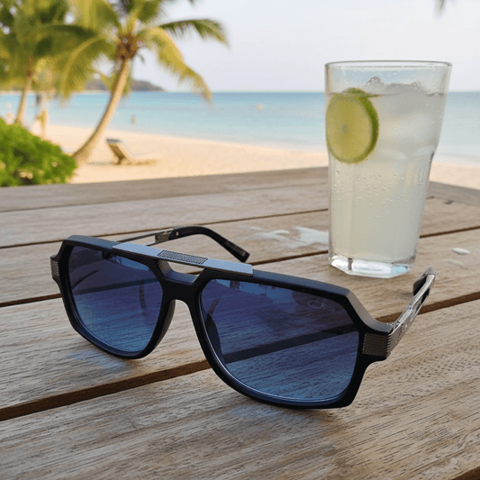 Sunčane Naočale s Plavim Staklima – Sunčane Naočale – Crna/Plava Gradient – slika 1