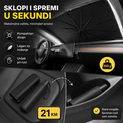 Suncobran/kišobran za šoferšajbu 130 × 80 cm – – – slika 5