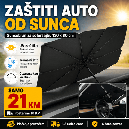 Suncobran/kišobran za šoferšajbu 130 × 80 cm – – – slika 4