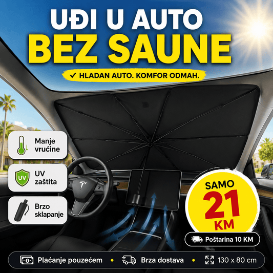 Suncobran/kišobran za šoferšajbu 130 × 80 cm – – – slika 1