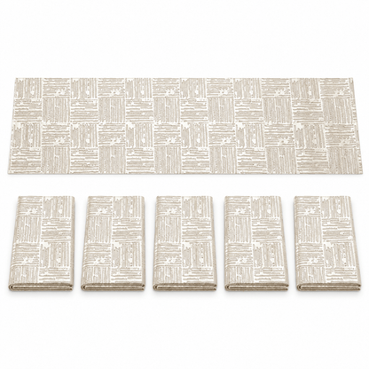 Svijetli nadstolnjaci s tkanim motivom 33 × 92 cm – 6 kom. – Nadstolnjaci s pravougaonim tkanim motivom – set 6 – – slika 1