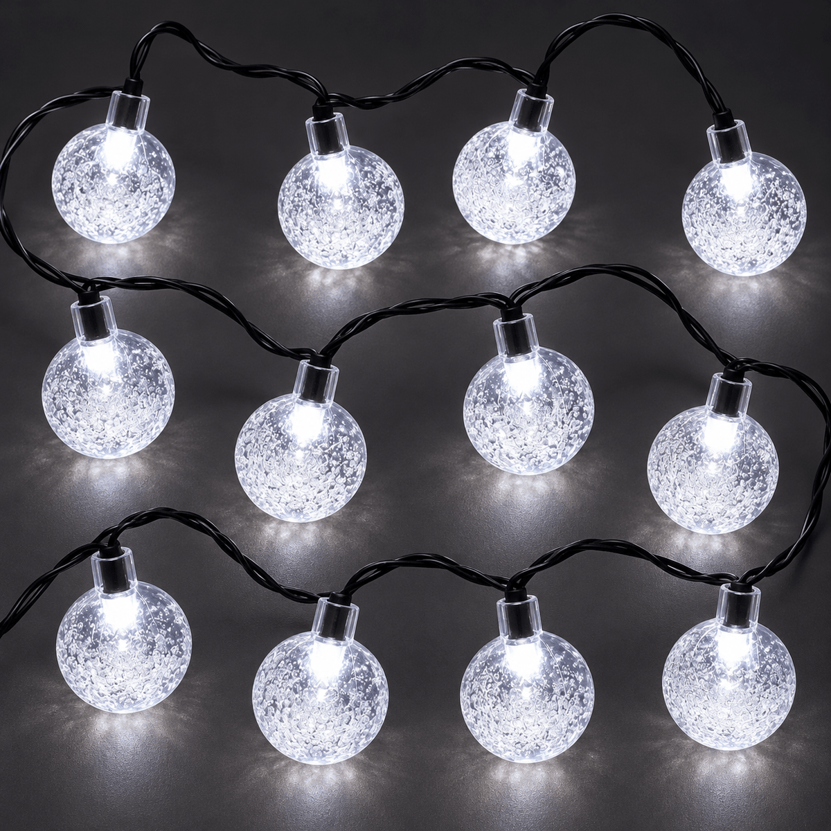 Svjetlosni niz s 12 prozirnih kuglica – 3 m, 220 V – Svjetlosni nizovi s 12 kuglica – – slika 1