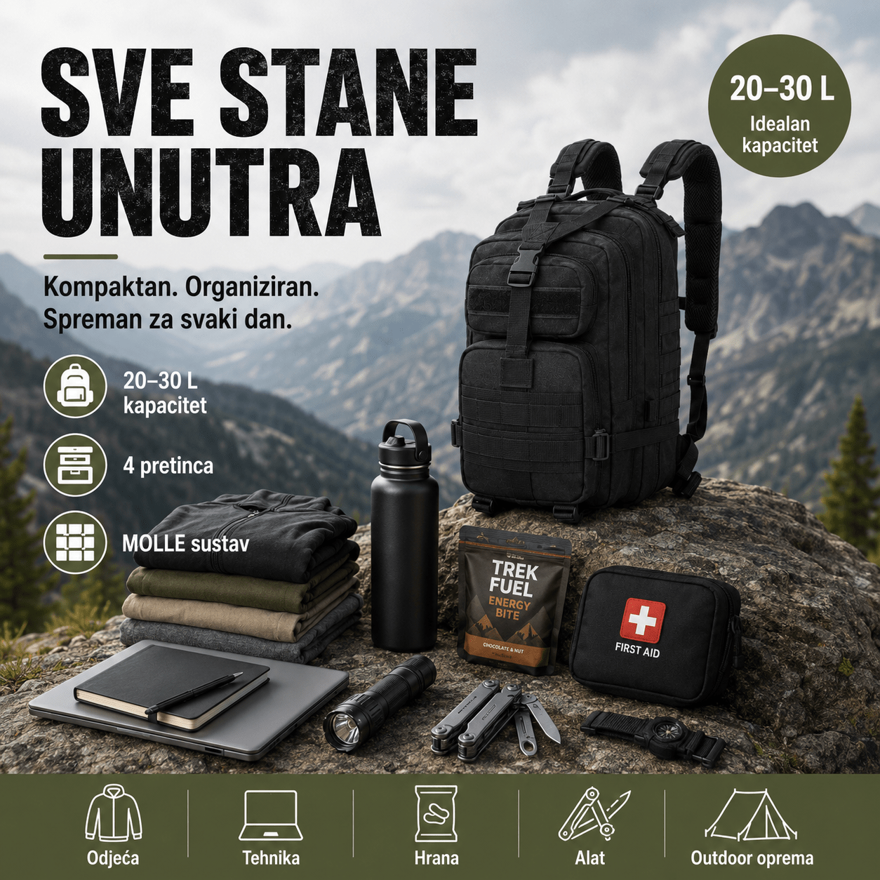 Taktički Napadački Ruksak 20–30 L – – Military – slika 5