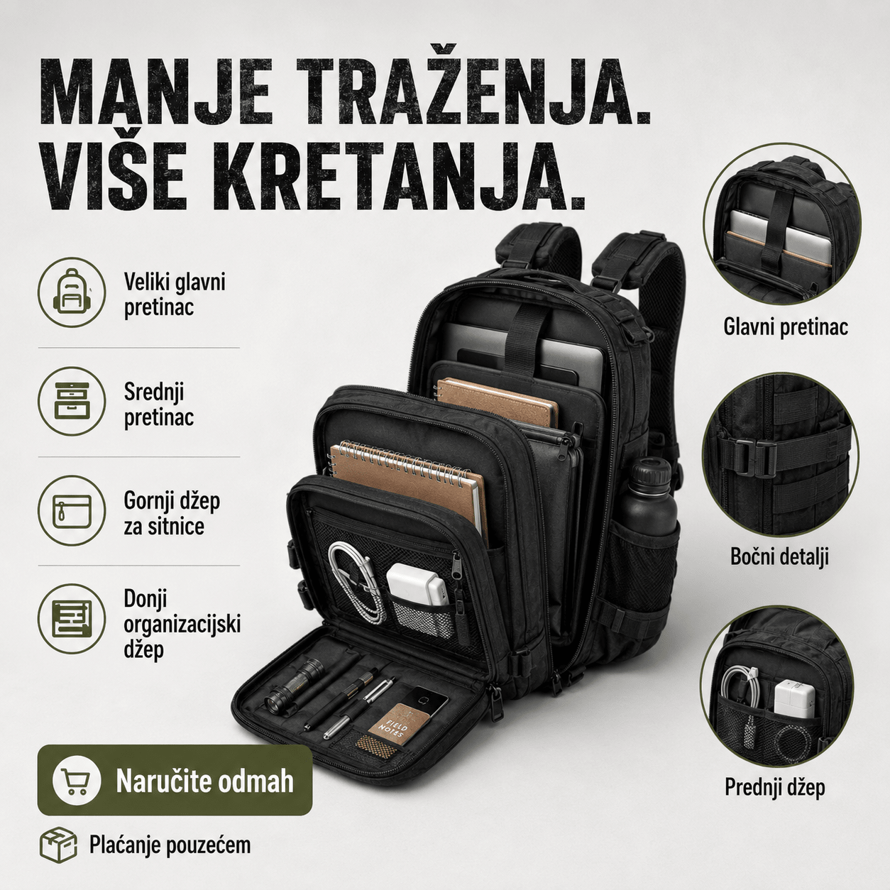 Taktički Napadački Ruksak 20–30 L – – Military – slika 3