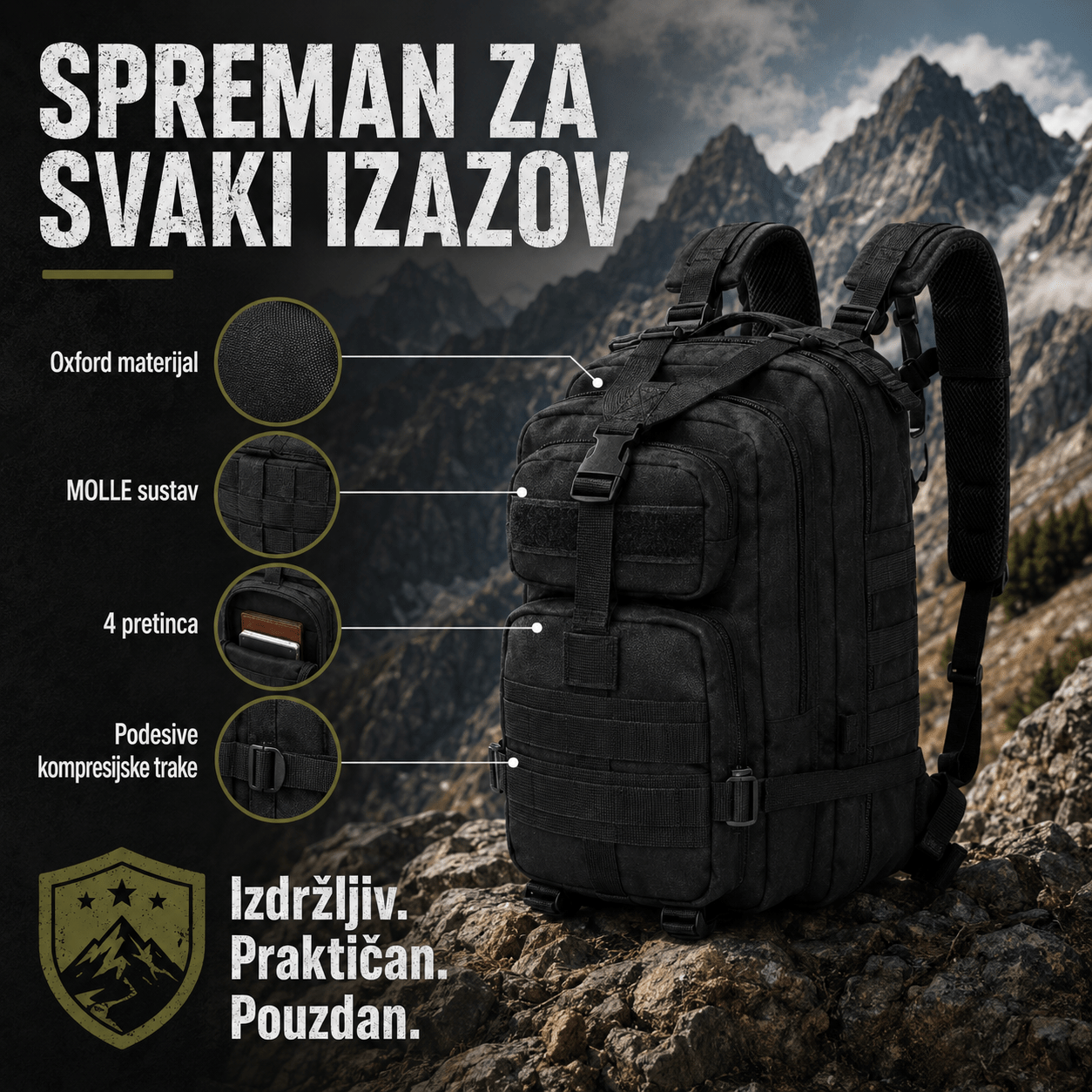 Taktički Napadački Ruksak 20–30 L – – Military – slika 4