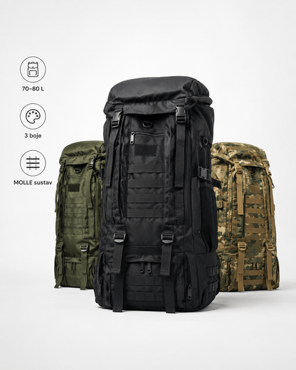 Taktički Outdoor Ruksak 70–80 L – – Maskirna – slika 2