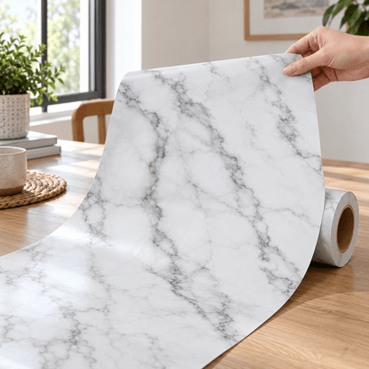 Tapeta u rolni 5 m × 60 cm – šest mramornih uzoraka – Tapete u rolni 5 m × 60 cm – Bijeli mramor sa sivim grananjem – slika 12