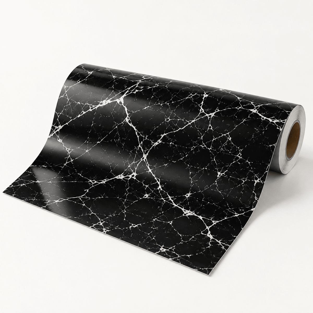 Tapeta u rolni 5 m × 60 cm – šest mramornih uzoraka – Tapete u rolni 5 m × 60 cm – Crni mramor s bijelim venama – slika 7