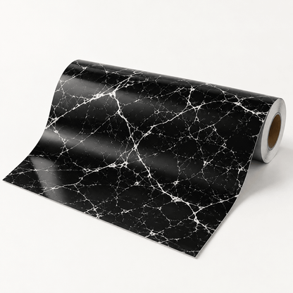 Tapeta u rolni 5 m × 60 cm – šest mramornih uzoraka – Tapete u rolni 5 m × 60 cm – Crni mramor s bijelim venama – slika 7