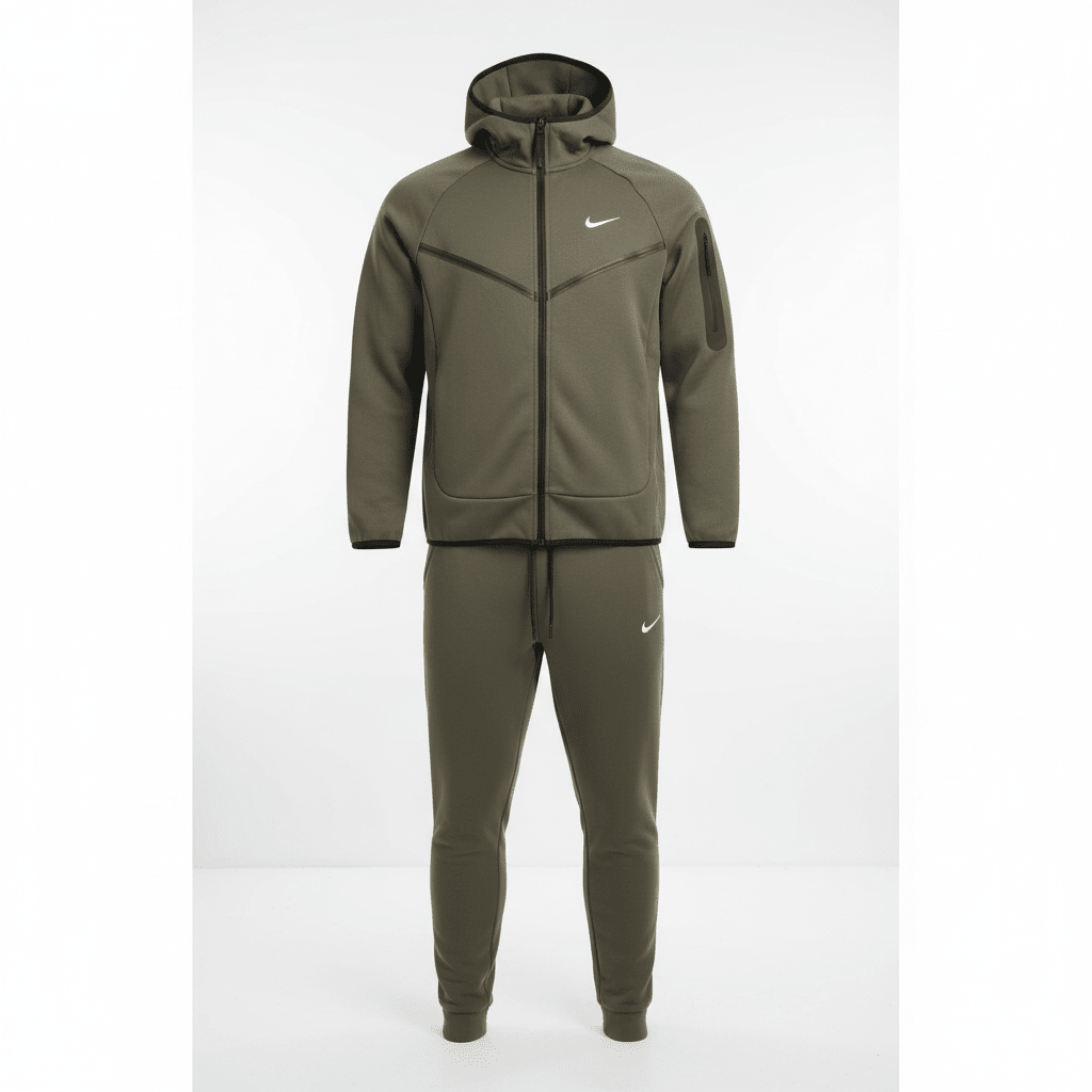 Tech Fleece Stil Trenerka - Maslinasto Zelena & Crna – Sportska Odjeća – S Maslinasto Zelena – slika 1