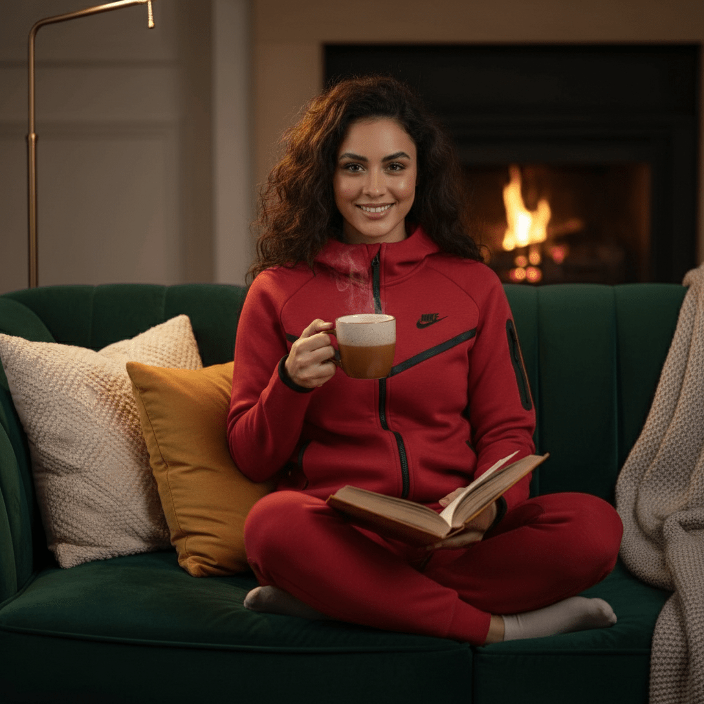 Tech Fleece Ženska Trenerka - Crvena – Ženska Odjeća – S Crvena – slika 2