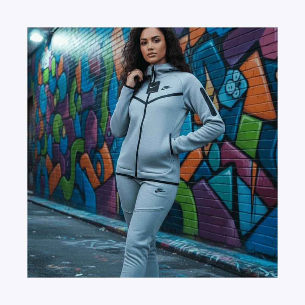 Tech Fleece Ženska Trenerka - Sivi Komplet – Ženska Odjeća – M Siva – slika 3