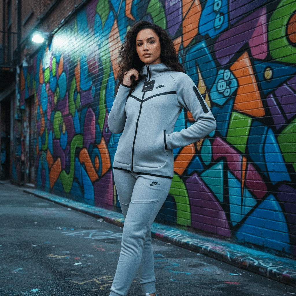 Tech Fleece Ženska Trenerka - Sivi Komplet – Ženska Odjeća – M Siva – slika 1