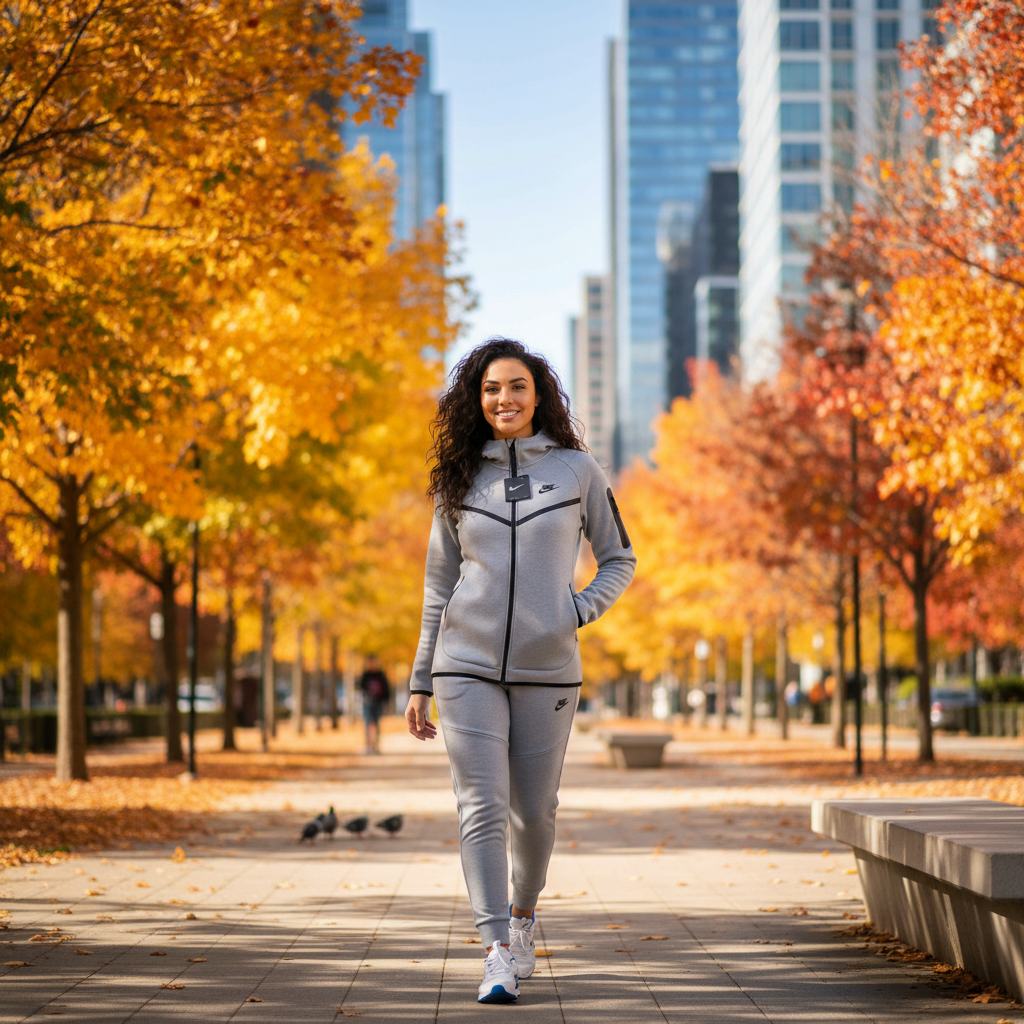 Tech Fleece Ženska Trenerka - Sivi Komplet – Ženska Odjeća – M Siva – slika 2