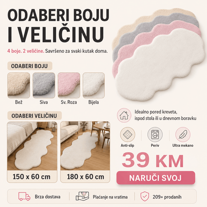 Tepih umjetno krzno – – Bež 180x60 cm – slika 2