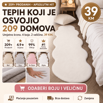 Tepih umjetno krzno – – Bež 180x60 cm – slika 5
