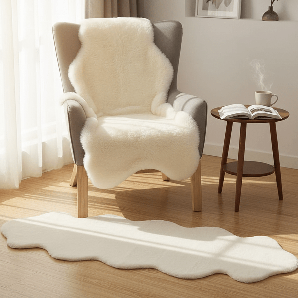 Tepih umjetno krzno – – Bež 180x60 cm – slika 30