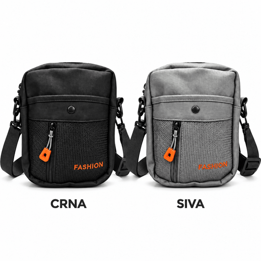 Torbica FASHION s mrežastim džepom – Torbe preko ramena – Crna – slika 1