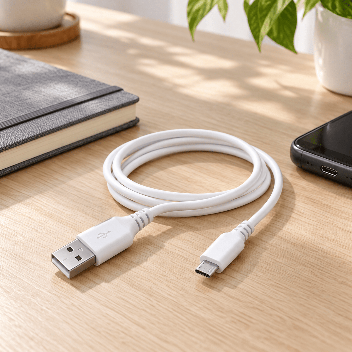 TREQA bijeli USB-A na Micro-USB kabal – 1 m ili 1,5 m – Bijeli TREQA Micro-USB kablovi – 1,5 m – slika 2