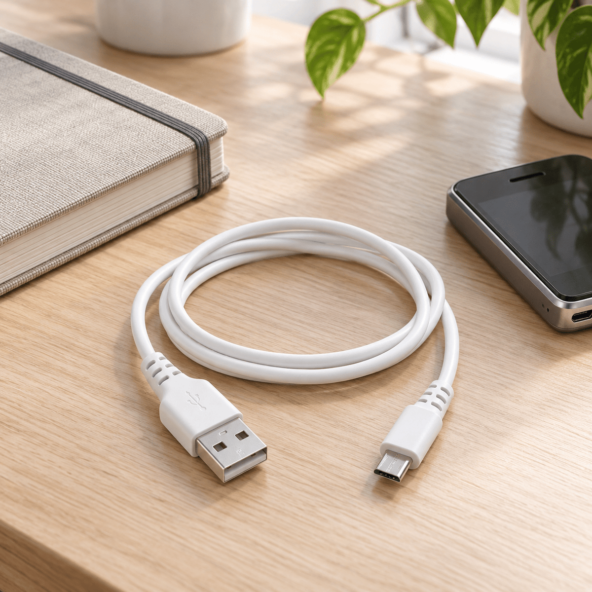 TREQA bijeli USB-A na Micro-USB kabal – 1 m ili 1,5 m – Bijeli TREQA Micro-USB kablovi – 1 m – slika 5